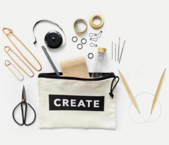 Knitting Maker Notions Tools Set Zippered Bag 23-Piece | Create Kit