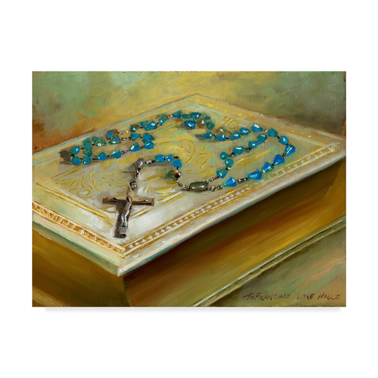 Hall Groat Ii 'Bible with Cross' Canvas Art - Multi-color