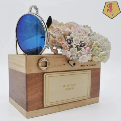 Camera Wooden Pencil Holder Creative Desktop Pencil Holder Stationary Makeup Organizer Decor Holder For Office Home