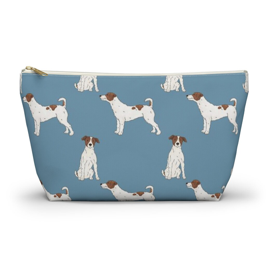 Jack Russell Terrier Pouch, Pencil Case, Dog Custom Teacher Bridesmaid Cosmetic Bag, Mom Zipper Makeup Bag Accessory Pouch