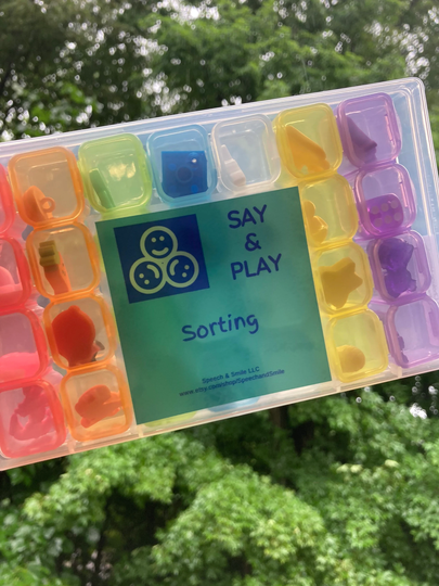 Color Sorting Objects in Case - Activity-Rainbow Trinkets For Activity-I Spy-Speech Therapy Objects-Rainbow