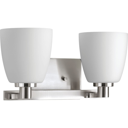 Fleet Collection 2-Light Brushed Nickel Etched Opal Glass Coastal Bath Vanity Light