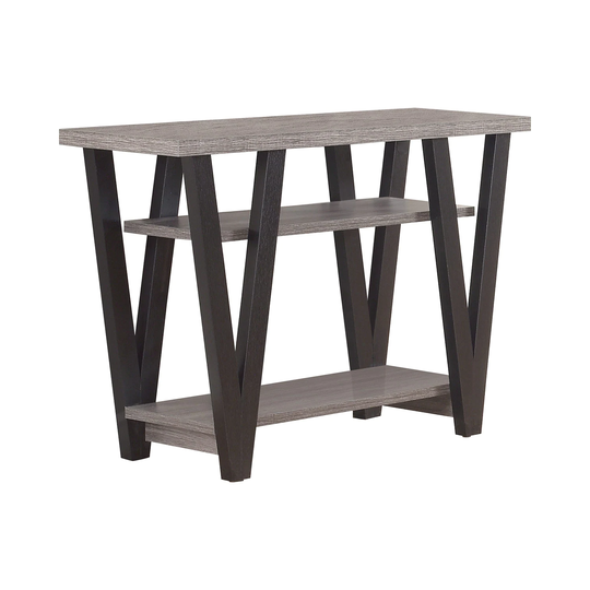 2 Shelf Console Table in Antique Grey