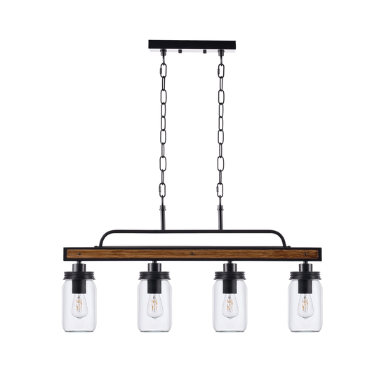 CO-Z Mason Jar Linear Chandelier Pendant Ceiling Light