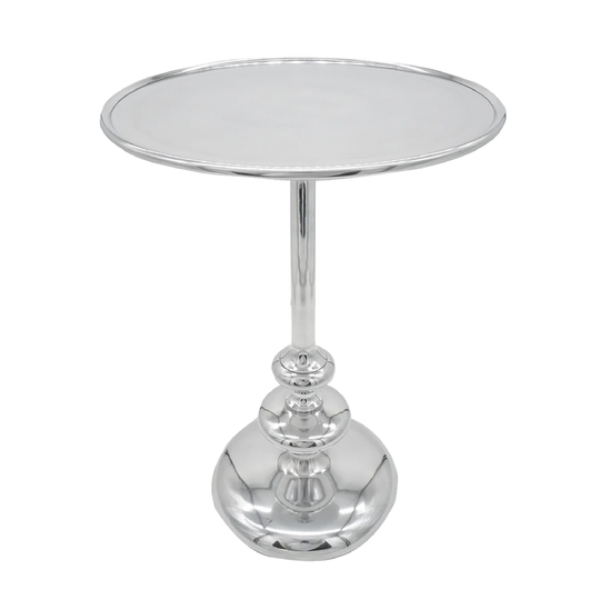A&B Home Cheshire Aluminum Round Side Table - Silver
