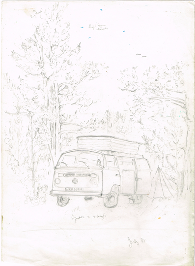 Vintage Original 1990S Pencil Sketch Drawing Picture Of France By Harold J Luck