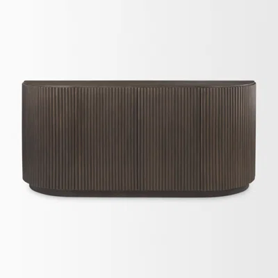Chelles 72L X 18W X 32H Dark Brown Wood Fluted Sideboard
