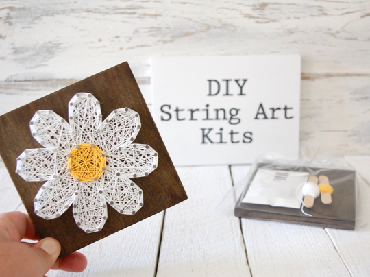 Daisy Diy String Art Kit, Daisy Sign, Plants & Flowers, Spring Decor, Summer Floral Diy Craft Nature Wall Art, Florals