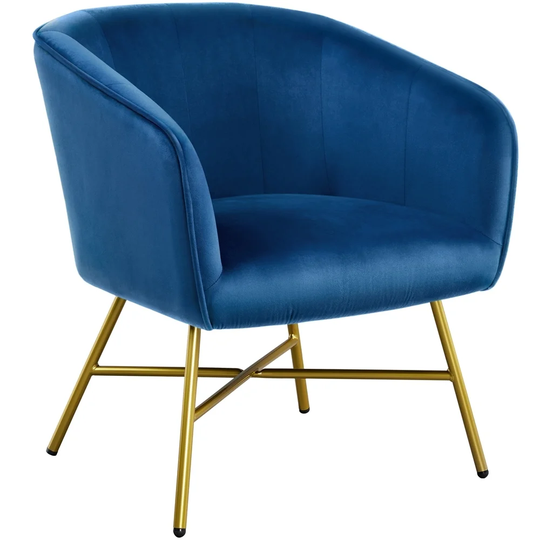 Yaheetech Velvet fabric Accent Chair Upholstered Dining Chair