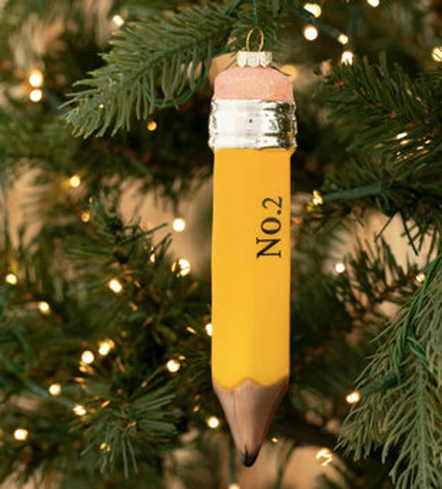 Pencil Teacher Christmas Ornament Embellishment