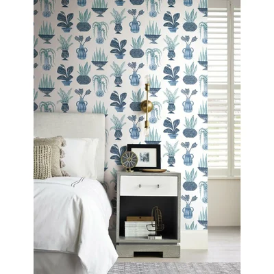 Plant Party 33' L x 20.5" W Peel and Stick Wallpaper Roll
