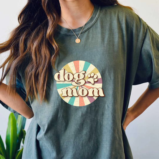 Comfort Colors Dog Mom Retro Vintage Shirt, Soft Cozy Oversized Mama Tshirt, Gift, Lover Comfy Shirt