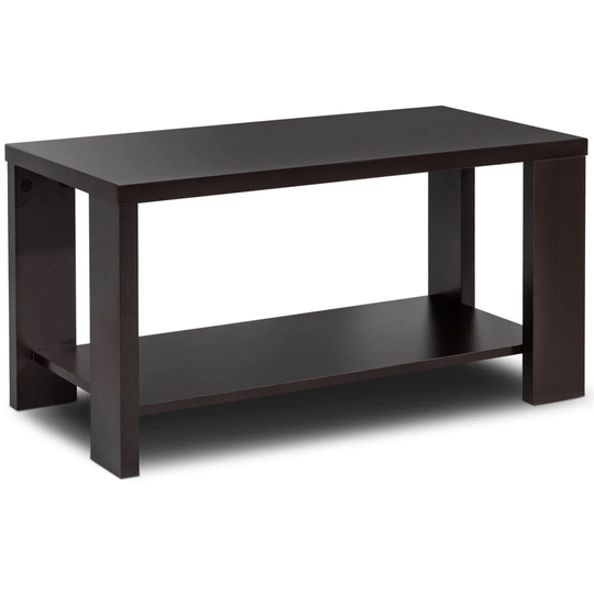 Rectangular Cocktail Coffee Table w/ Storage Shelf - 31.5" x 16" x 16.5" (L x W x H)