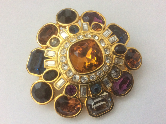 Joan Rivers Multi Color Rhinestone, Colorful Brooch