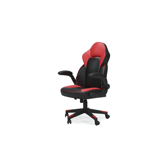 Lynxtyn Red/Black Home Office Swivel Desk Chair - 27"W x 27"D x 43"H