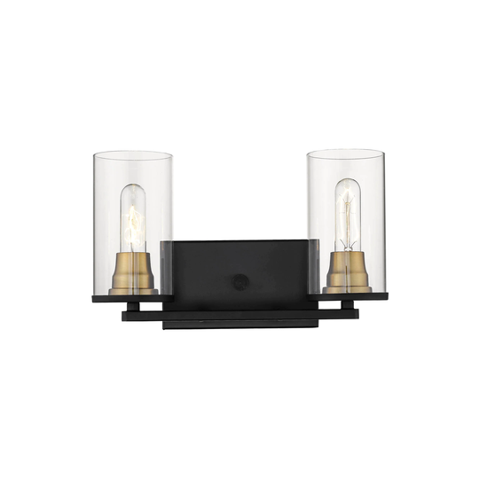 Millennium Lighting Pasadena 2 Light Matte Black/Heirloom Bronze Bathroom Vanity Light
