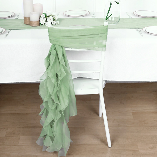 Set Of 6 Strands - Chiffon Sash For Chair Decor, Wedding Sash, Chiavari Sashes