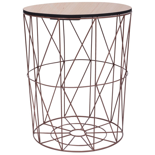 vidaXL Coffee Table Copper Ø 18.5"