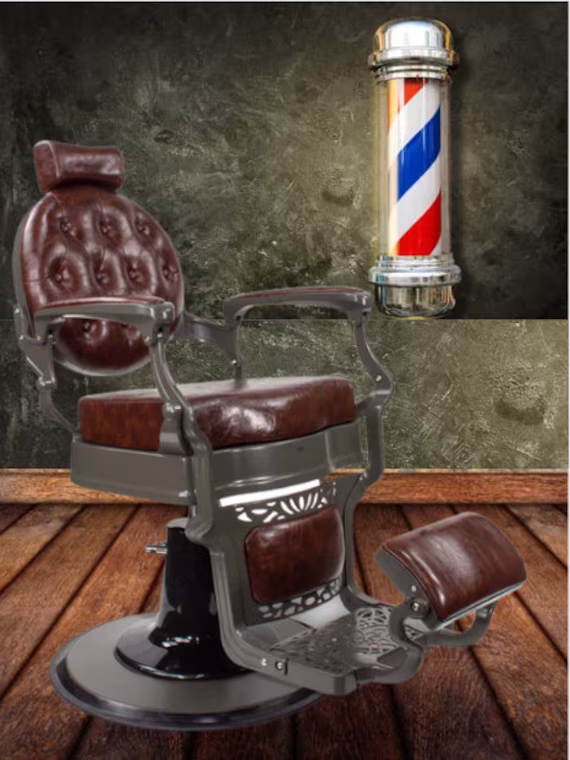 Brown Vintage Style Barber Chair