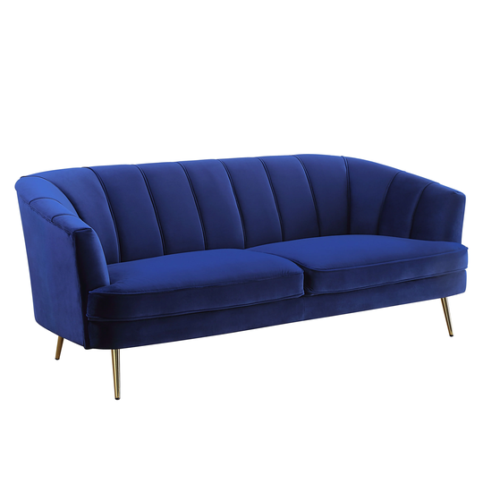 Sofa in Blue Velvet For Contemporary Style