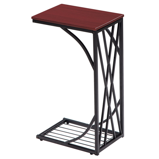 (30.5 x 21 x 54)cm Sofa Table / Coffee Table C-type Table Cross Line Brown Desktop - 12 x 8.27 x 21.26