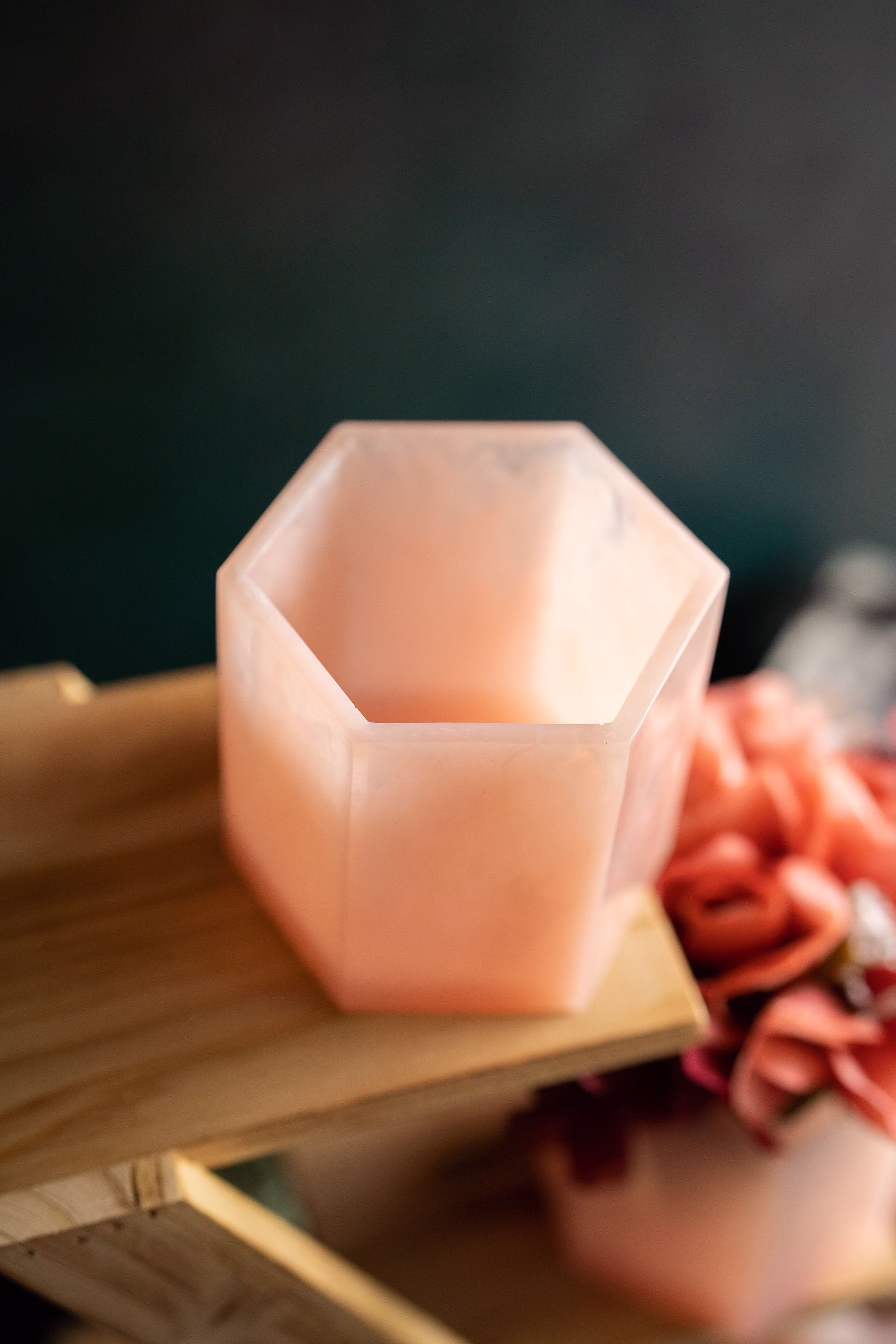 Rose Quartz Epoxy Resin Bookmark Holder/Planter