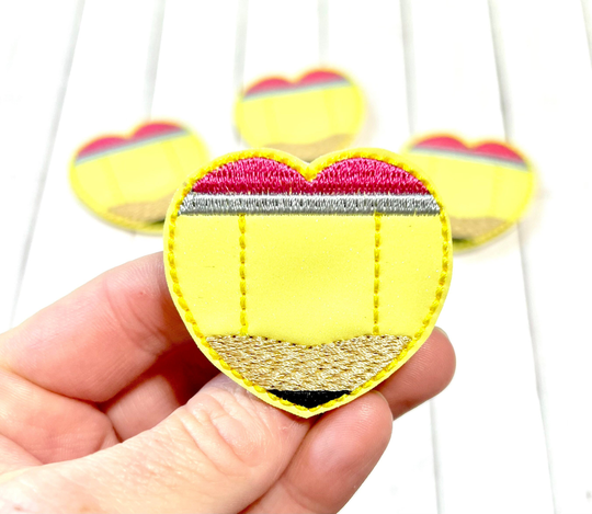 Pencil Heart Feltie, Feltie Embellishment, Teacher School Back To Love