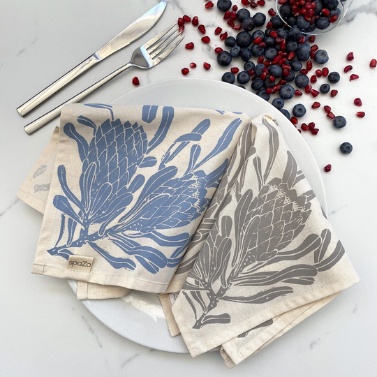 Cotton Table Napkins Set Of 2 Protea Collection | Cloth Table Decor, Settings