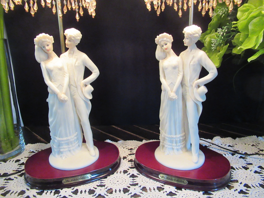 Figurine Couple Table Lamp, Bedside Accent Wedding Gift Idea