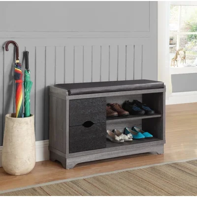 Adaira 2-drawer Storage Bench Medium Brown And Black By Coaster