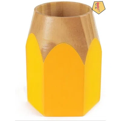 Pencil Pencil Holder - Wood Pen Cup Stand - Cute Pencil-Shaped Desk Accessory