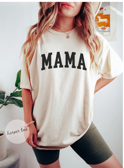 Mama Shirt Comfort Colors Tshirt, New Mom Shirt, Pregnancy Announcement, Gift, Baby Shower Cute Oversized