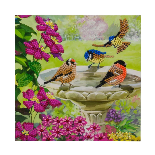 Birds, 18x18cm Crystal Art Card