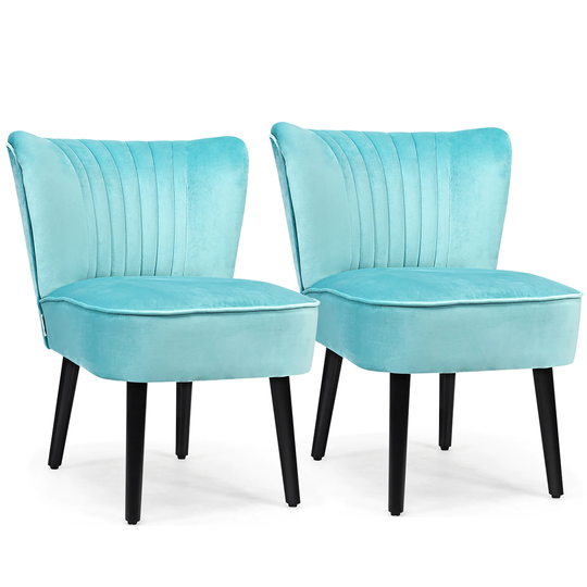 Costway Set of 2 Armless Accent Chair Upholstered Leisure Chair Single - 23'' x 27.5'' x 30''