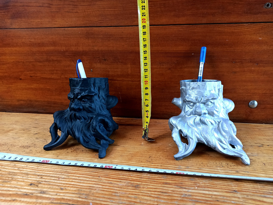 Antique Desktop Organizers, Holders For Pencils On The - Old Stump. Souvenir. Halloween Gift