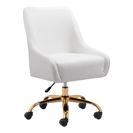 Dalton Farm Office Chair White & Gold - N/A