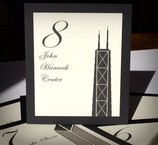 Chicago Table Number Wedding Reception Decor Many Icons Landmarks To Choose From