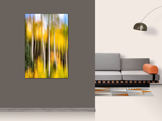 Abstract Autumn Color, Colorado Landscape, Trees, Aspen Tree Art, Fall Home Decor, Living Room Large Wall Art
