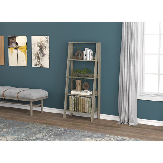 Wall Shelf 55H Dark Taupe 5 Tier - 13" x 23.62" x 55.12"