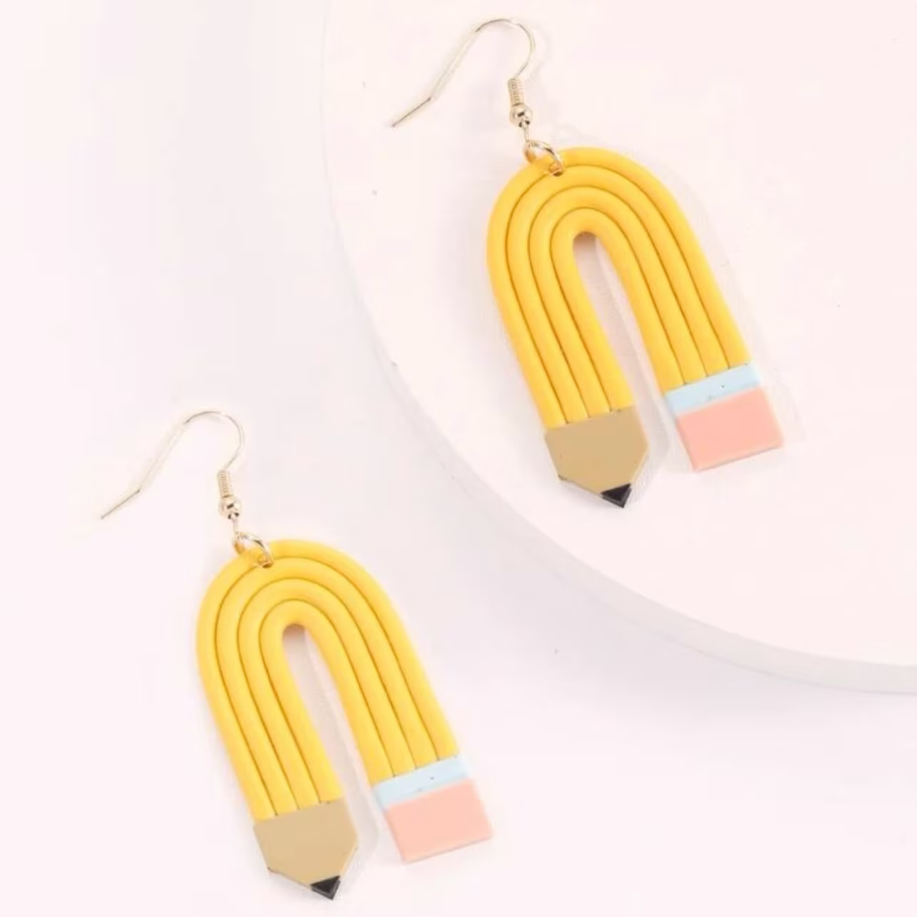 Teacher Pencil Clay Polymer Statement Earring