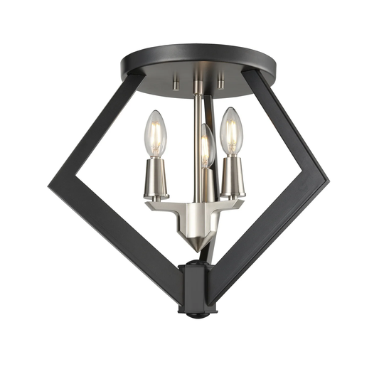 DVI Lighting DVP40132SN+GR One Light Flush Mount Flechette Satin Nick - One Size