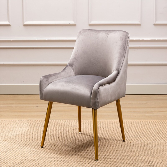 Wide Accent Chair Side Chair with Swoop Arm&Metal Legs,Living Room