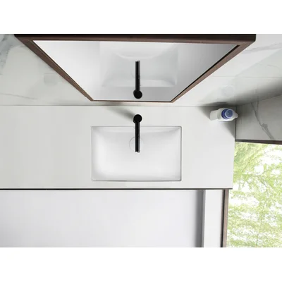Courtyard Ceramic Rectangular Undermount Bathroom Sink with Overflow