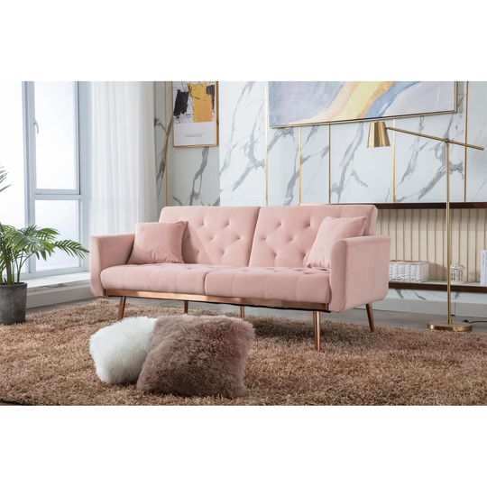 Velvet Sofa Accent sofa loveseat sofa with rose gold metal feet