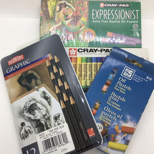 Oil Pastels Lot, Sakura Cray-Pas & Loew Cornell + New Derwent Graphite Pencils