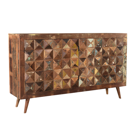 Julian Geometric Pattern 4-door Sideboard
