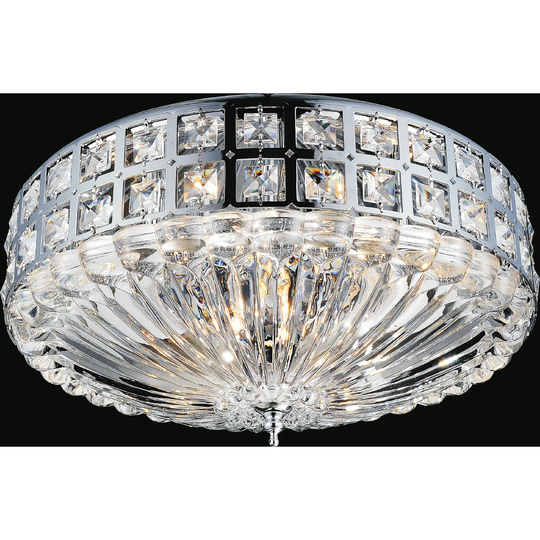Guisseppe Lighting Six Light Flush Mount Bloome Chrome - Exact Size