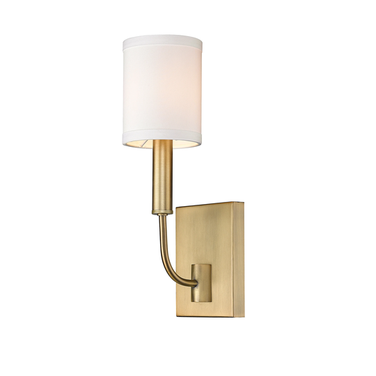 Aged Brass Modern Glam Traditional 1-light Wall Sconce with Shade