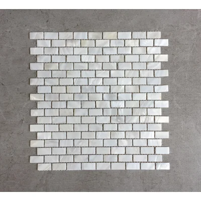 0.5" x 1.5" Seashell Brick Joint Mosaic Tile