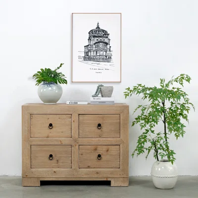 Darrnell 47" Wide 4 Drawer Pine Wood Sideboard